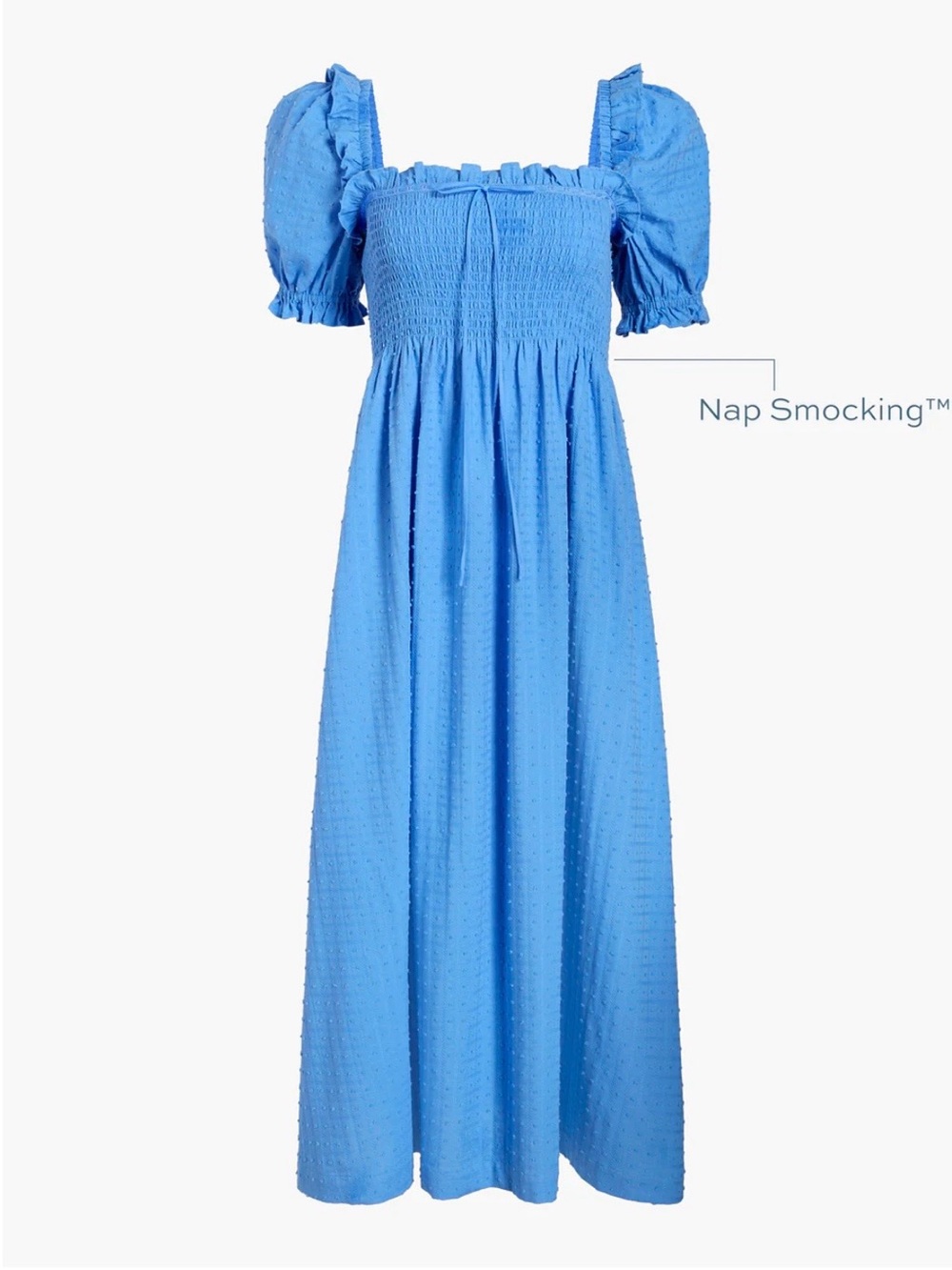 HILL HOUSE SCARLETT NAP DRESS IN HYDRANGEA BLUE CLIP DOT - Picture 5 of 7